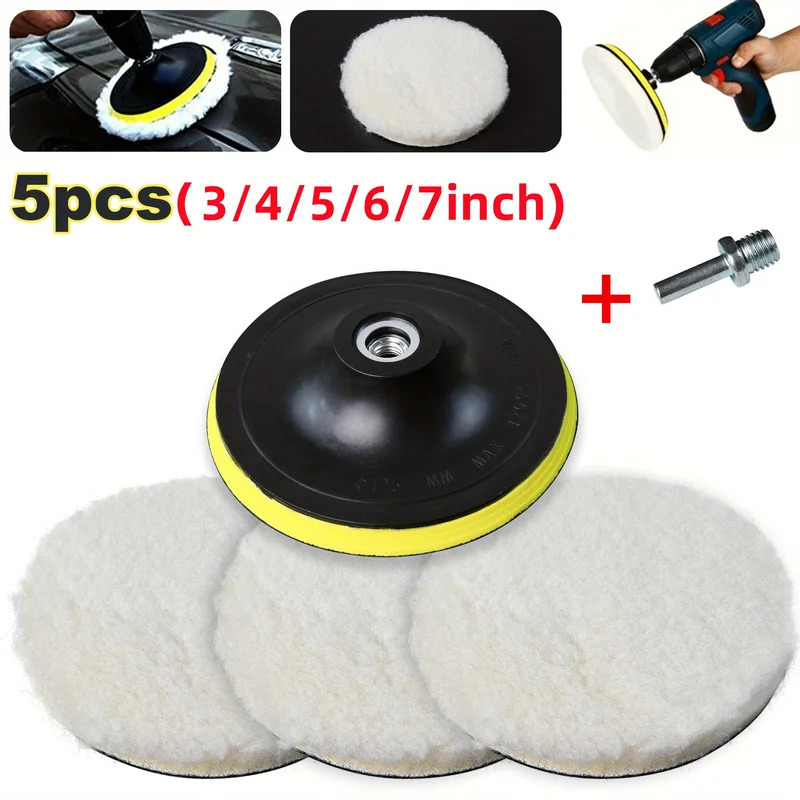 Car Wax Polishing Pad - 5 adet 7/6/5/4/3 inç araba parlatma
