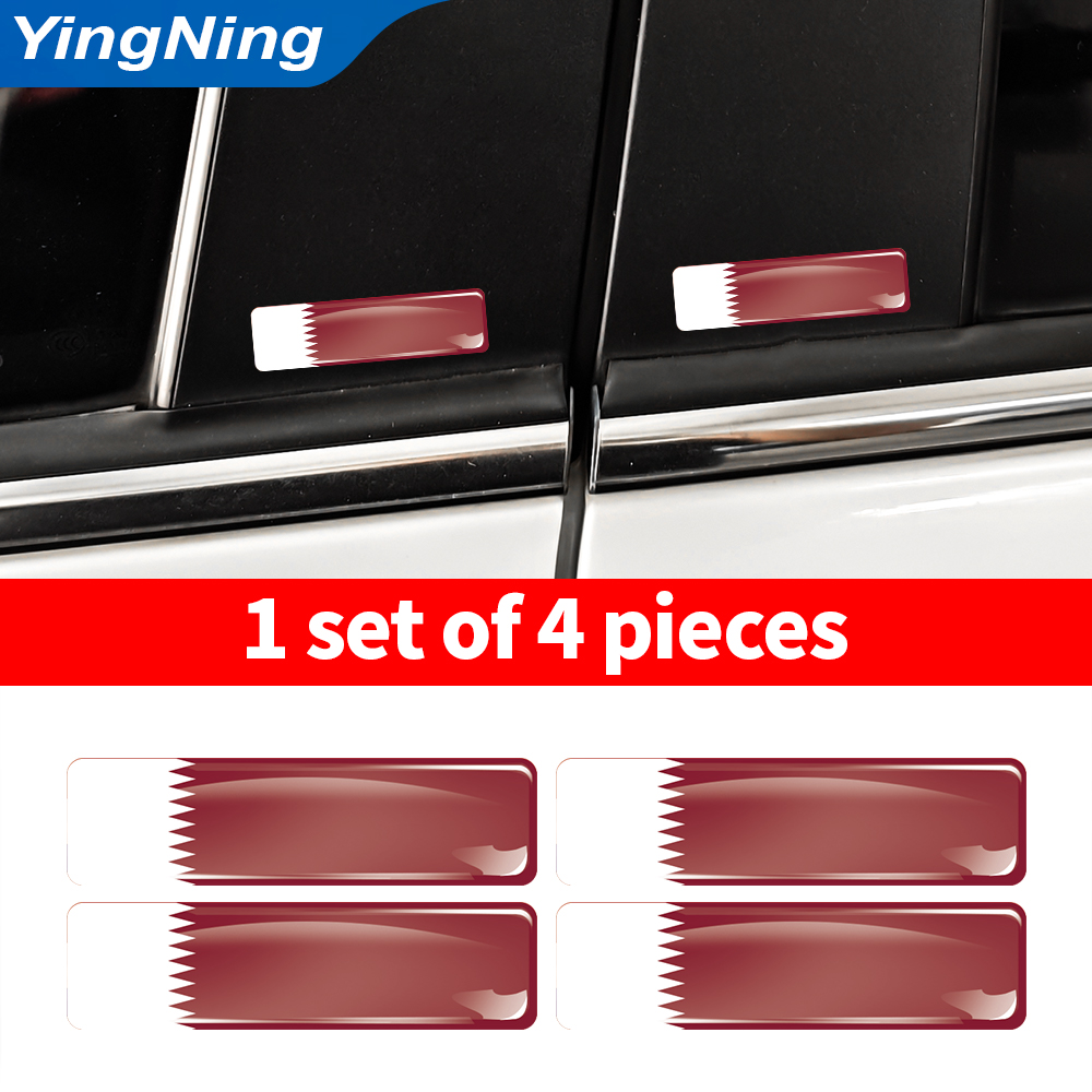 Car Accessories Qatar - 4 adet katar bayrağı etiket vinil