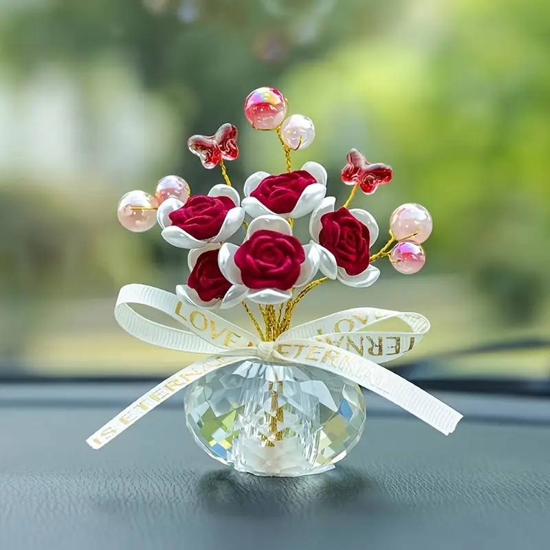 Car Accessories Walmart - 1PC Kristal Cam Gül Pano Süsleme