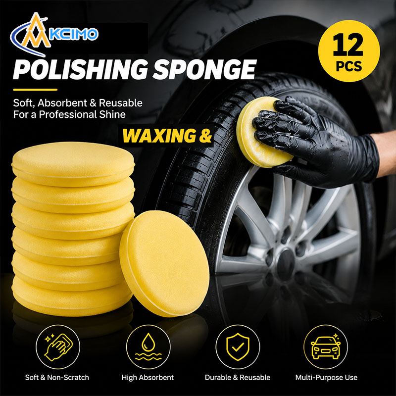 Car Wax Polishing Pad - 12 adet araba ağda süngeri yuvarlak