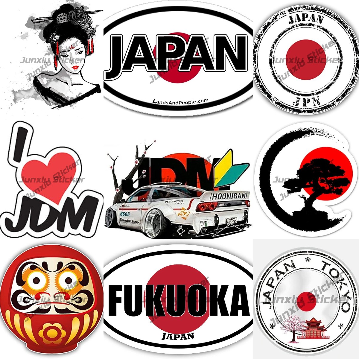 Car Accessories In Tokyo - Japonya Kültür Damga Yuvarlak Etiket Japon