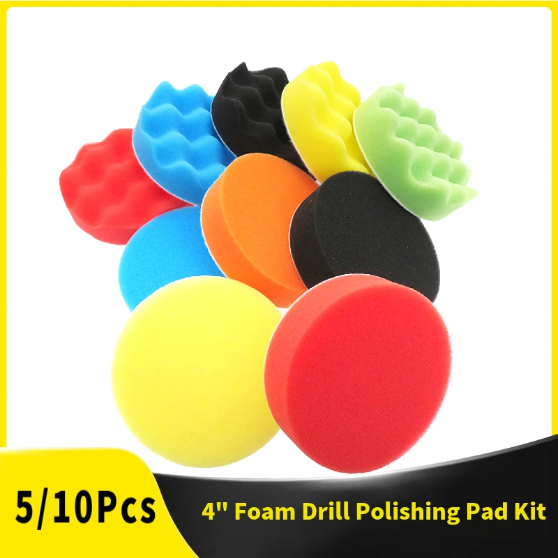 Car Wax Polishing Pad - 5/10 Adet 4 Inç Köpük Matkap