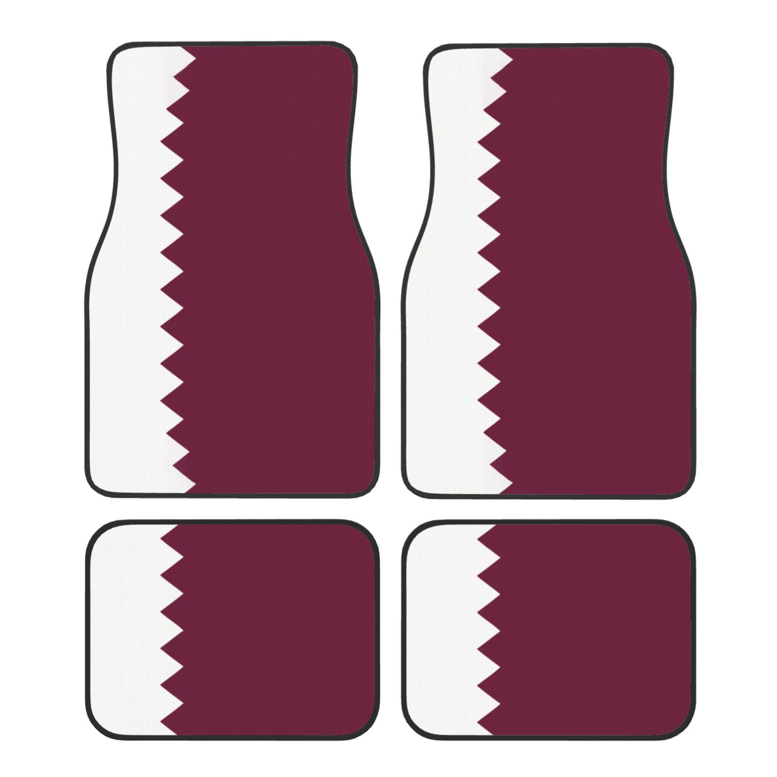 Car Accessories Qatar - Katar Bayrağı Desenli 4 Parça Kaymaz