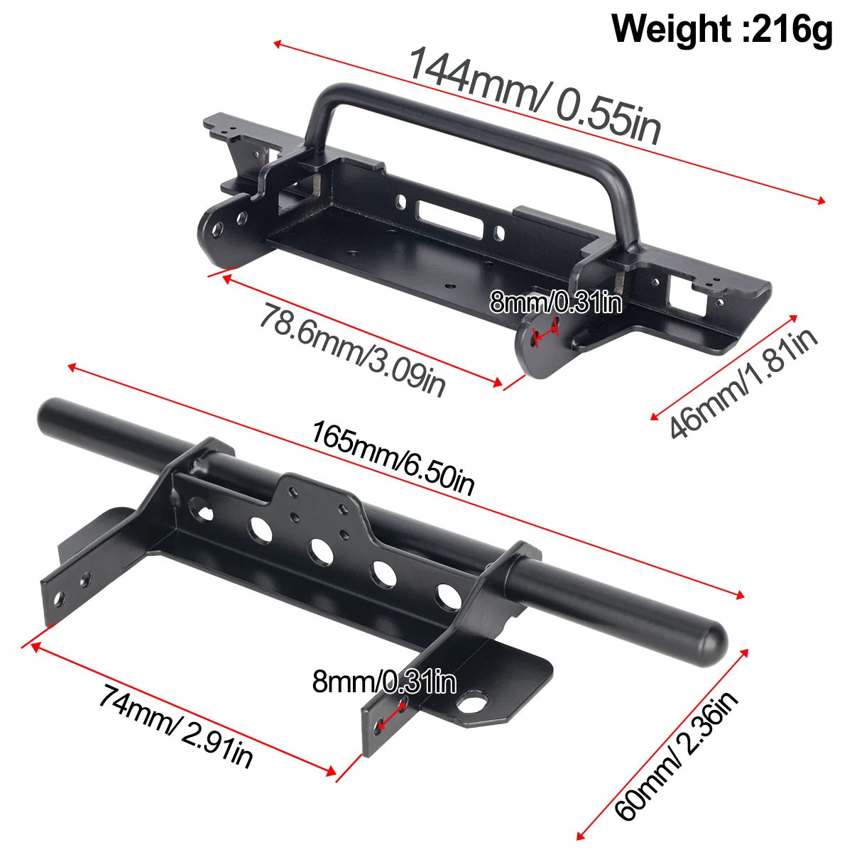 Metal Ön ve Arka Tampon 1/10 R - Car Accessories Phoenix incelemesi ve fiyatı